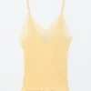 Camisole aus Rippstrick mit Spitze Camisole aus Rippstrick mit Spitze