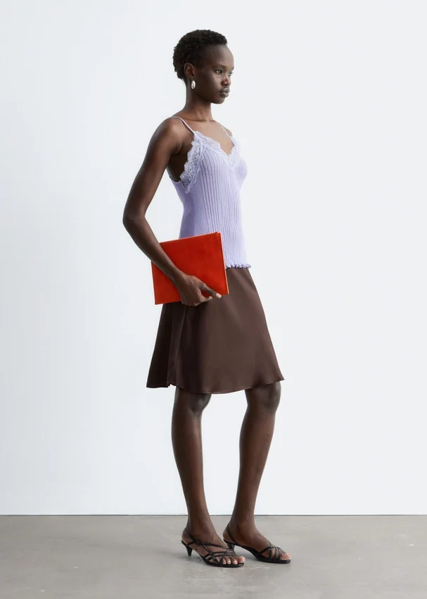 Camisole aus Rippstrick mit Spitze Camisole aus Rippstrick mit Spitze