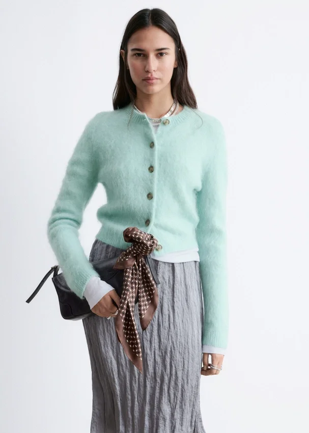 Cardigan aus gebürsteter Mohairmischung Cardigan aus gebürsteter Mohairmischung