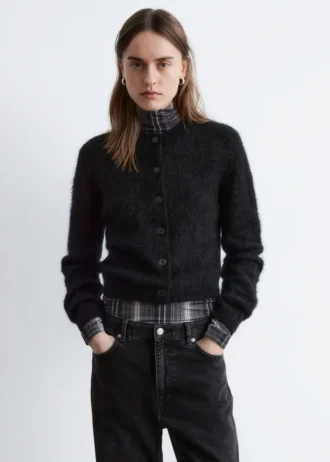 Cardigan aus gebürsteter Mohairmischung Cardigan aus gebürsteter Mohairmischung