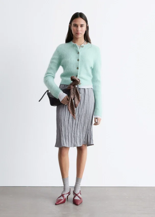 Cardigan aus gebürsteter Mohairmischung Cardigan aus gebürsteter Mohairmischung
