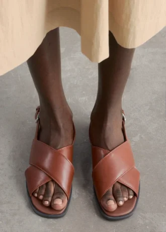 Crossover-Ledersandalen
