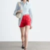 Denim-Shorts mit hoher Taille Denim-Shorts mit hoher Taille