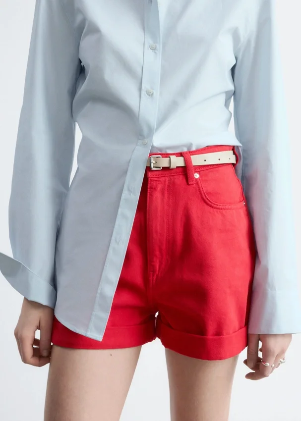 Denim-Shorts mit hoher Taille Denim-Shorts mit hoher Taille