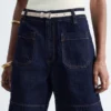 Denim-Shorts mit hoher Taille
