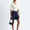 Denim-Shorts mit hoher Taille