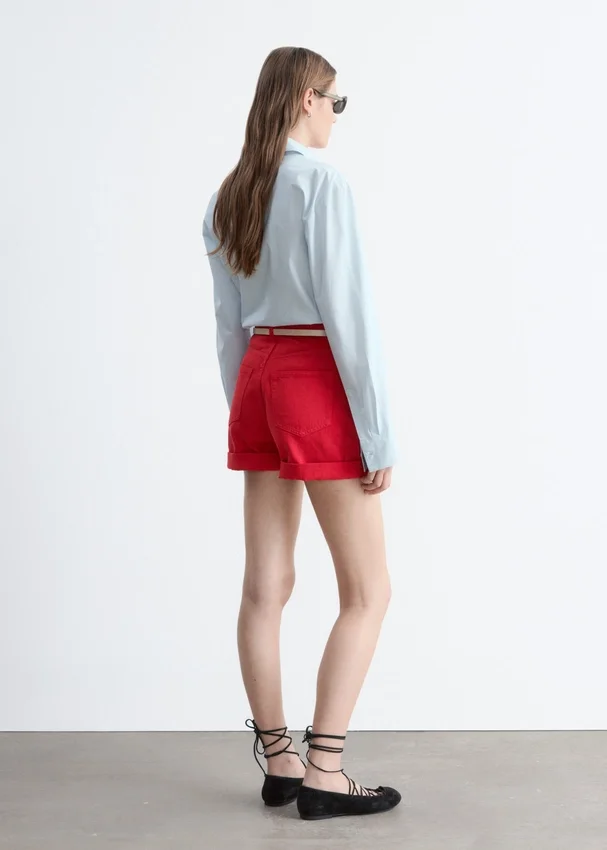 Denim-Shorts mit hoher Taille Denim-Shorts mit hoher Taille