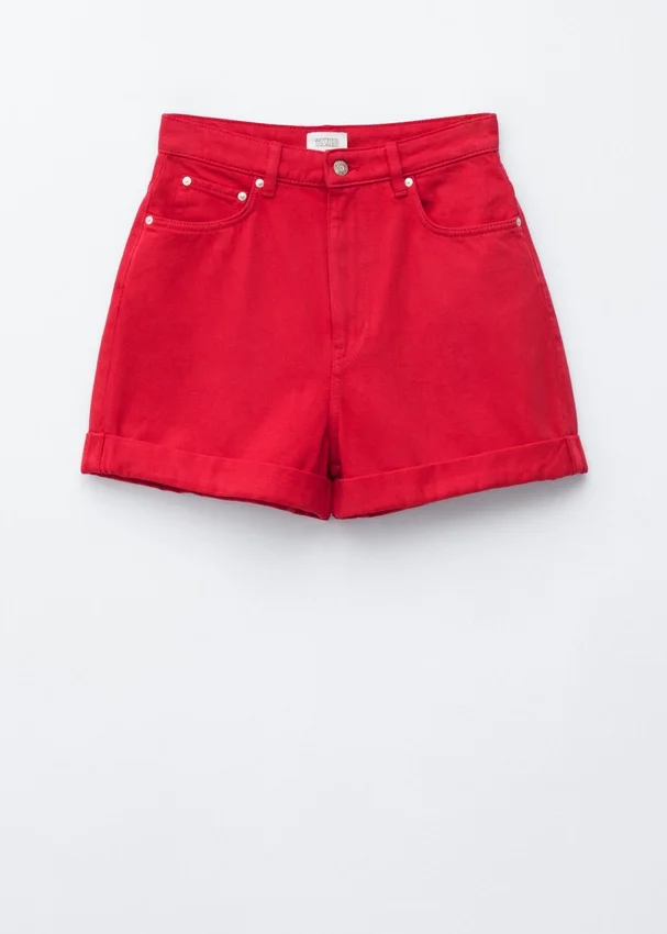 Denim-Shorts mit hoher Taille Denim-Shorts mit hoher Taille