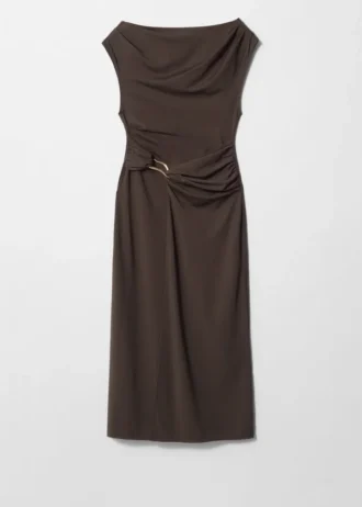 Drapiertes Midikleid