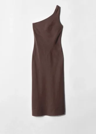 Ein-Schulter-Midikleid