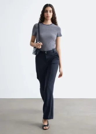 Gerade Hose mit Pressfalte