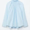Geraffte Bluse mit Stehkragen Geraffte Bluse mit Stehkragen