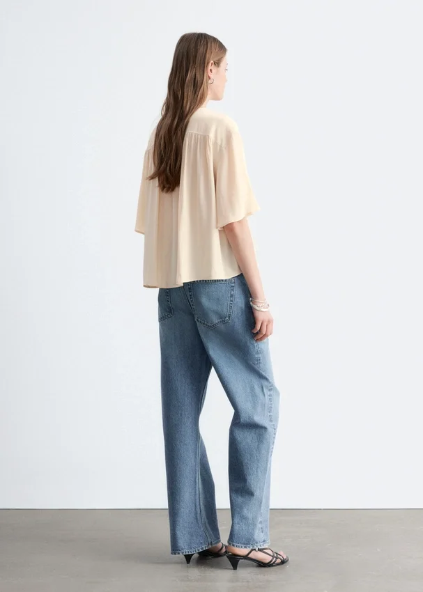 Geraffte Crêpe-Bluse Geraffte Crêpe-Bluse