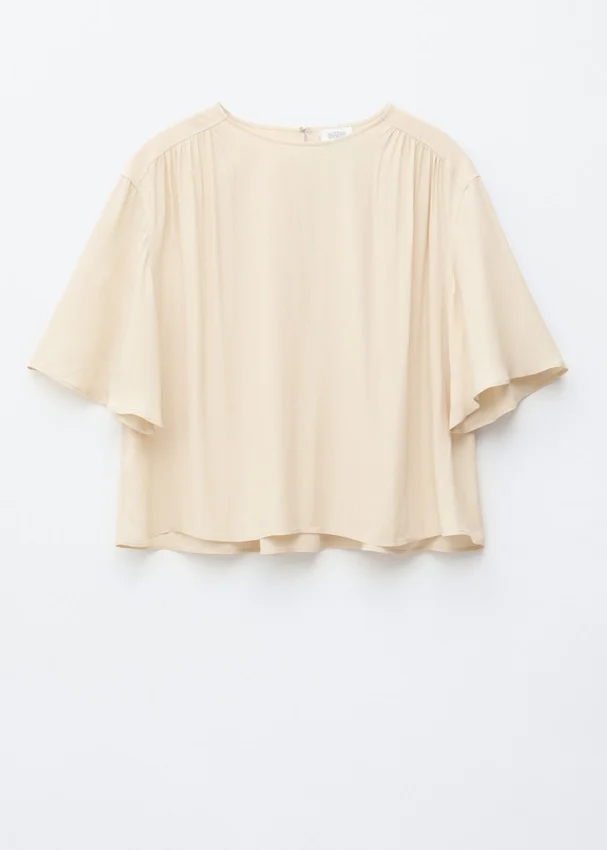 Geraffte Crêpe-Bluse Geraffte Crêpe-Bluse