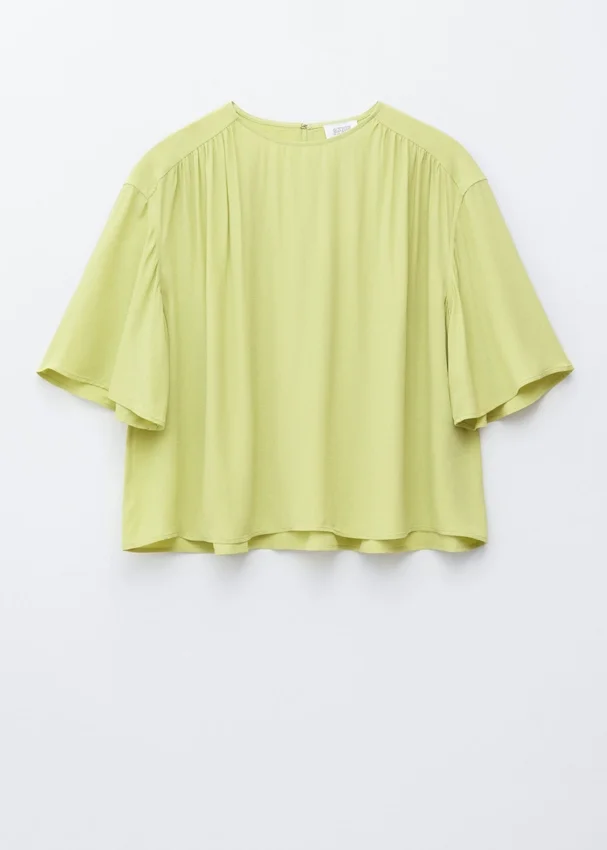 Geraffte Crêpe-Bluse Geraffte Crêpe-Bluse