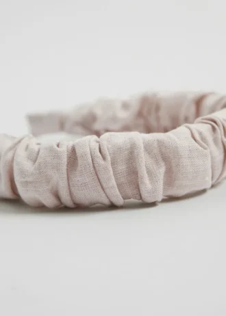 Gerafftes Alice-Stirnband aus Leinen