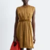 Gerafftes Seiden-Minikleid
