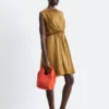 Gerafftes Seiden-Minikleid