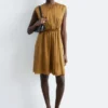 Gerafftes Seiden-Minikleid