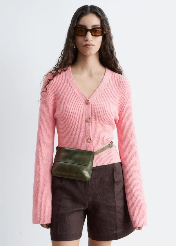 Gerippte Baumwoll-Cardigan Gerippte Baumwoll-Cardigan