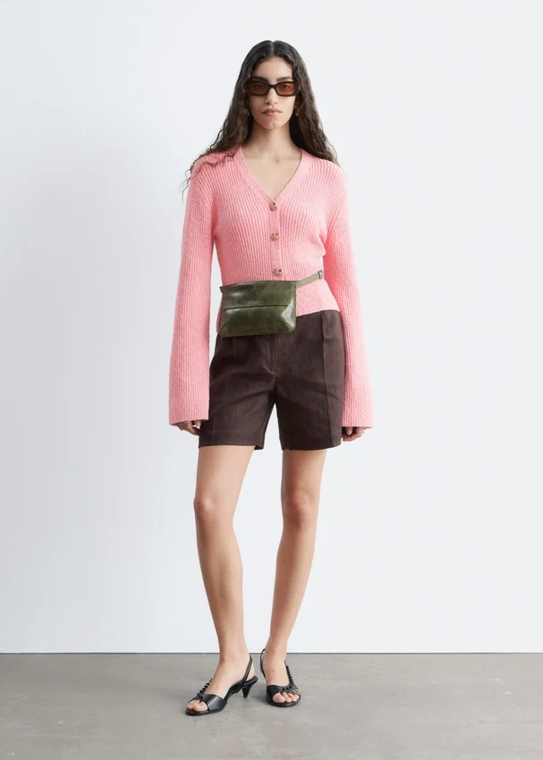 Gerippte Baumwoll-Cardigan Gerippte Baumwoll-Cardigan
