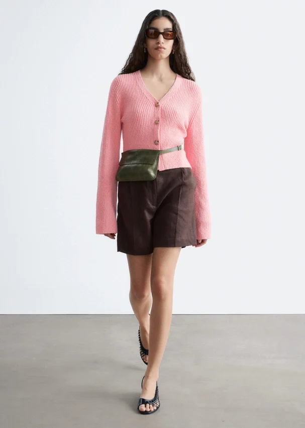 Gerippte Baumwoll-Cardigan Gerippte Baumwoll-Cardigan