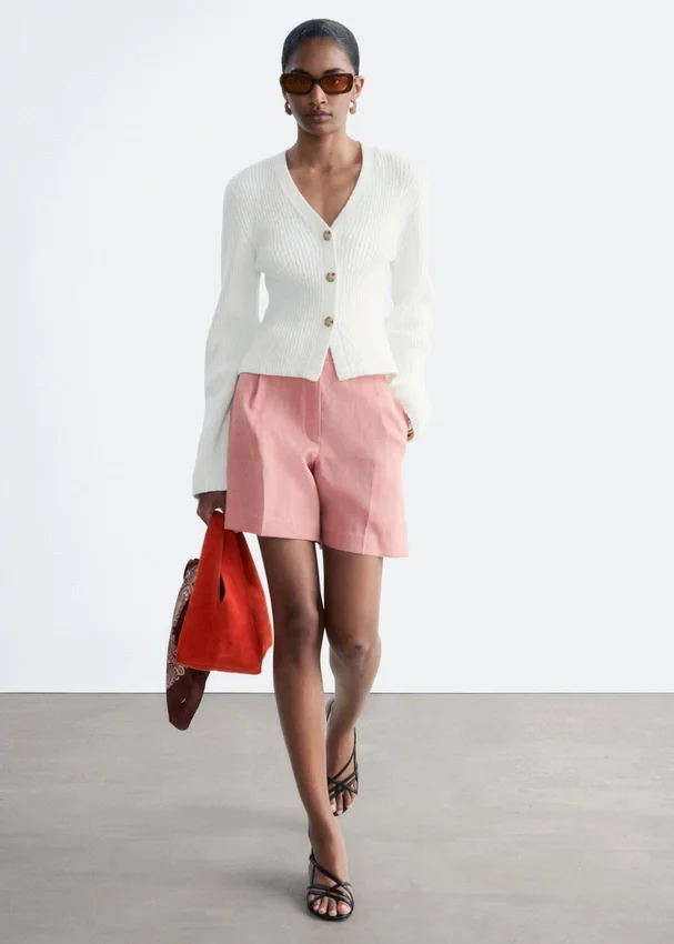 Gerippte Baumwoll-Cardigan Gerippte Baumwoll-Cardigan