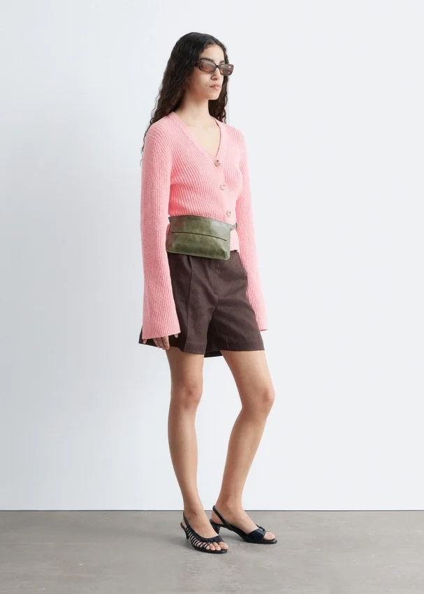 Gerippte Baumwoll-Cardigan Gerippte Baumwoll-Cardigan