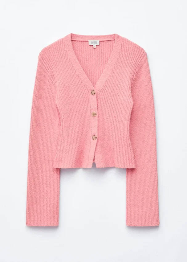 Gerippte Baumwoll-Cardigan Gerippte Baumwoll-Cardigan