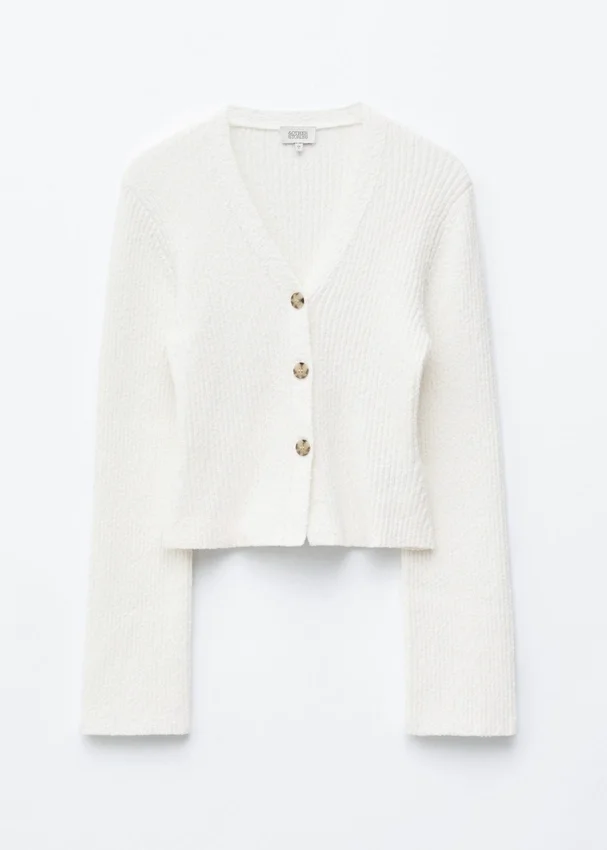 Gerippte Baumwoll-Cardigan Gerippte Baumwoll-Cardigan