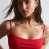Geripptes Bandeau-Bikini-Oberteil