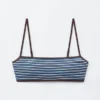 Geripptes Bandeau-Bikini-Oberteil