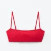 Geripptes Bandeau-Bikini-Oberteil