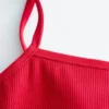 Geripptes Bandeau-Bikini-Oberteil
