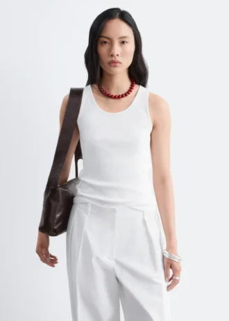 Geripptes Baumwoll-Tanktop Geripptes Baumwoll-Tanktop