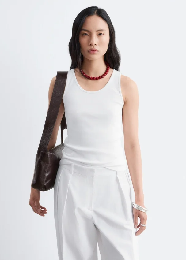 Geripptes Baumwoll-Tanktop Geripptes Baumwoll-Tanktop