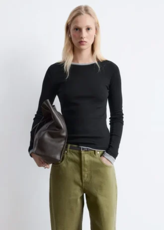 Geripptes Langarmshirt