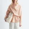 Gestreifte Bluse mit Wasserfallausschnitt Gestreifte Bluse mit Wasserfallausschnitt
