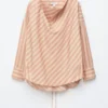 Gestreifte Bluse mit Wasserfallausschnitt Gestreifte Bluse mit Wasserfallausschnitt