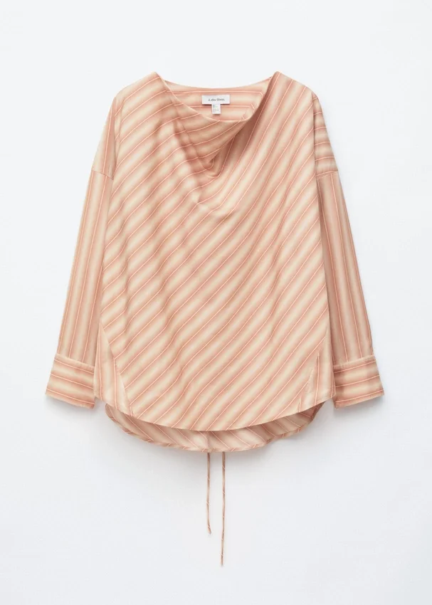 Gestreifte Bluse mit Wasserfallausschnitt Gestreifte Bluse mit Wasserfallausschnitt