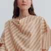 Gestreifte Bluse mit Wasserfallausschnitt Gestreifte Bluse mit Wasserfallausschnitt