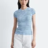 Gestreiftes T-Shirt aus Rippstrick Gestreiftes T-Shirt aus Rippstrick