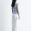 Gestreiftes T-Shirt aus Rippstrick Gestreiftes T-Shirt aus Rippstrick