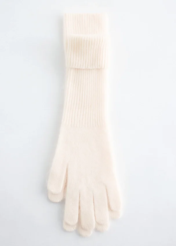 Gestrickte Handschuhe aus gebürstetem Kaschmir Gestrickte Handschuhe aus gebürstetem Kaschmir