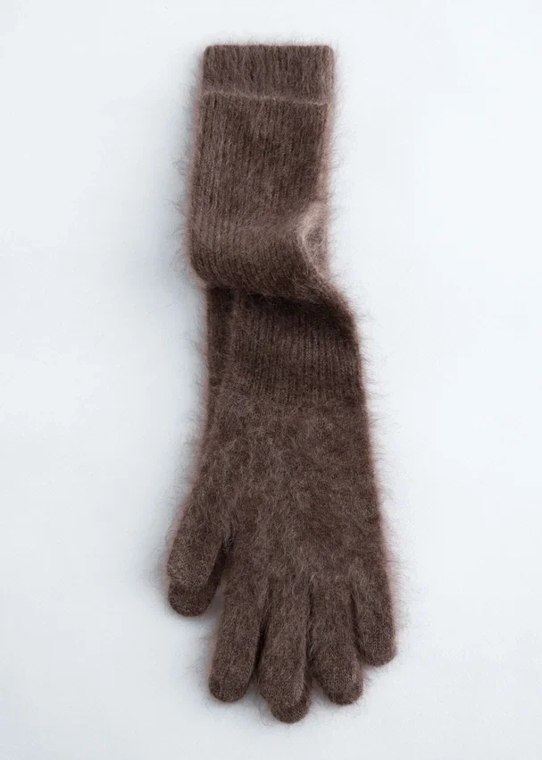 Gestrickte Handschuhe aus gebürstetem Kaschmir Gestrickte Handschuhe aus gebürstetem Kaschmir