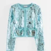Gestrickte Jacke mit Paillettenverzierung