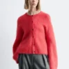 Gestrickter Cardigan aus gebürsteter Mohair-Mischung Gestrickter Cardigan aus gebürsteter Mohair-Mischung