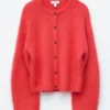 Gestrickter Cardigan aus gebürsteter Mohair-Mischung Gestrickter Cardigan aus gebürsteter Mohair-Mischung