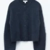 Gestrickter Cardigan aus gebürsteter Mohair-Mischung Gestrickter Cardigan aus gebürsteter Mohair-Mischung