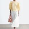 Jacquard-Bluse mit Ballonärmeln Jacquard-Bluse mit Ballonärmeln